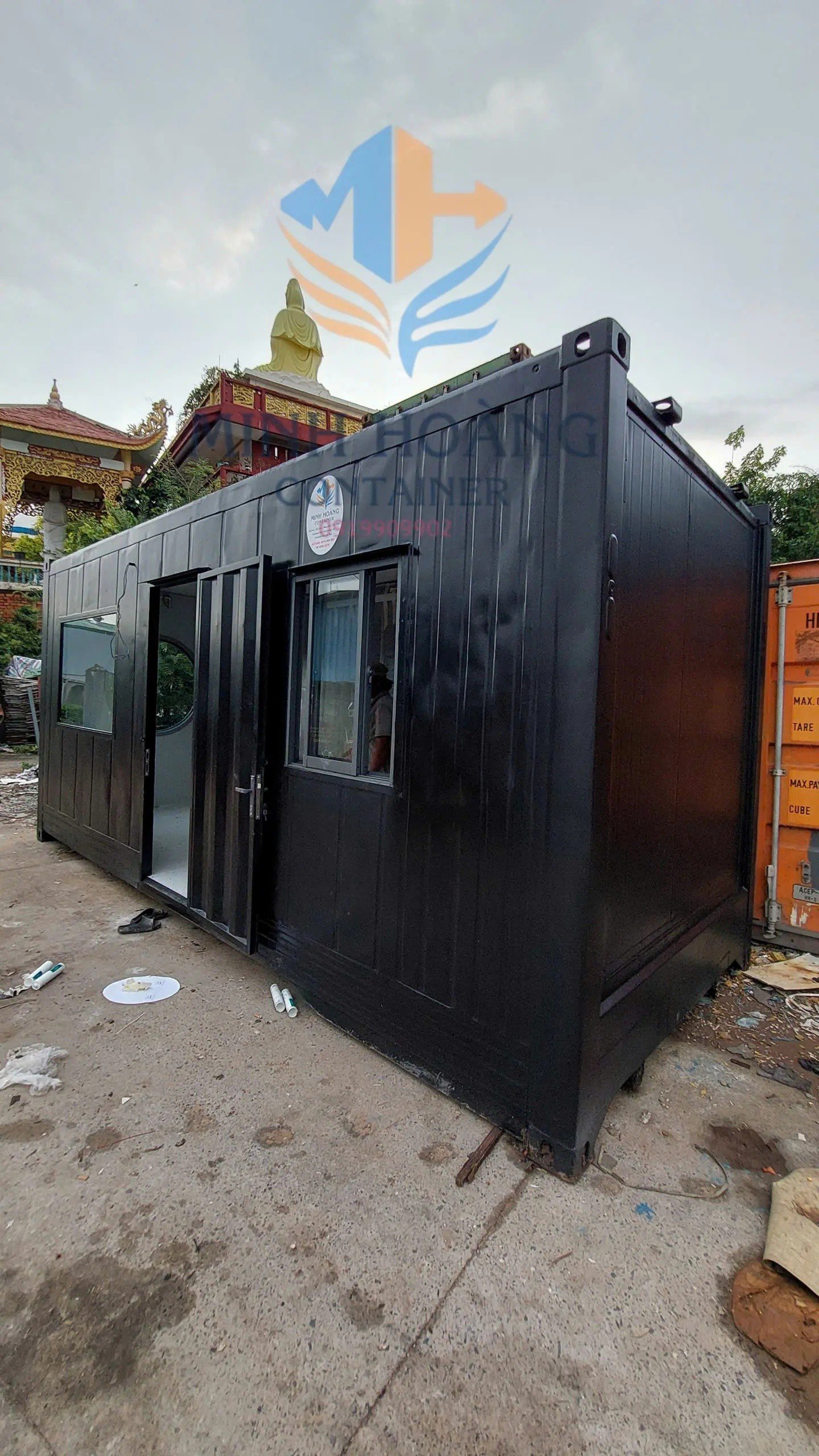 Container Văn Phòng 20 Feet Đen Hiện Đại